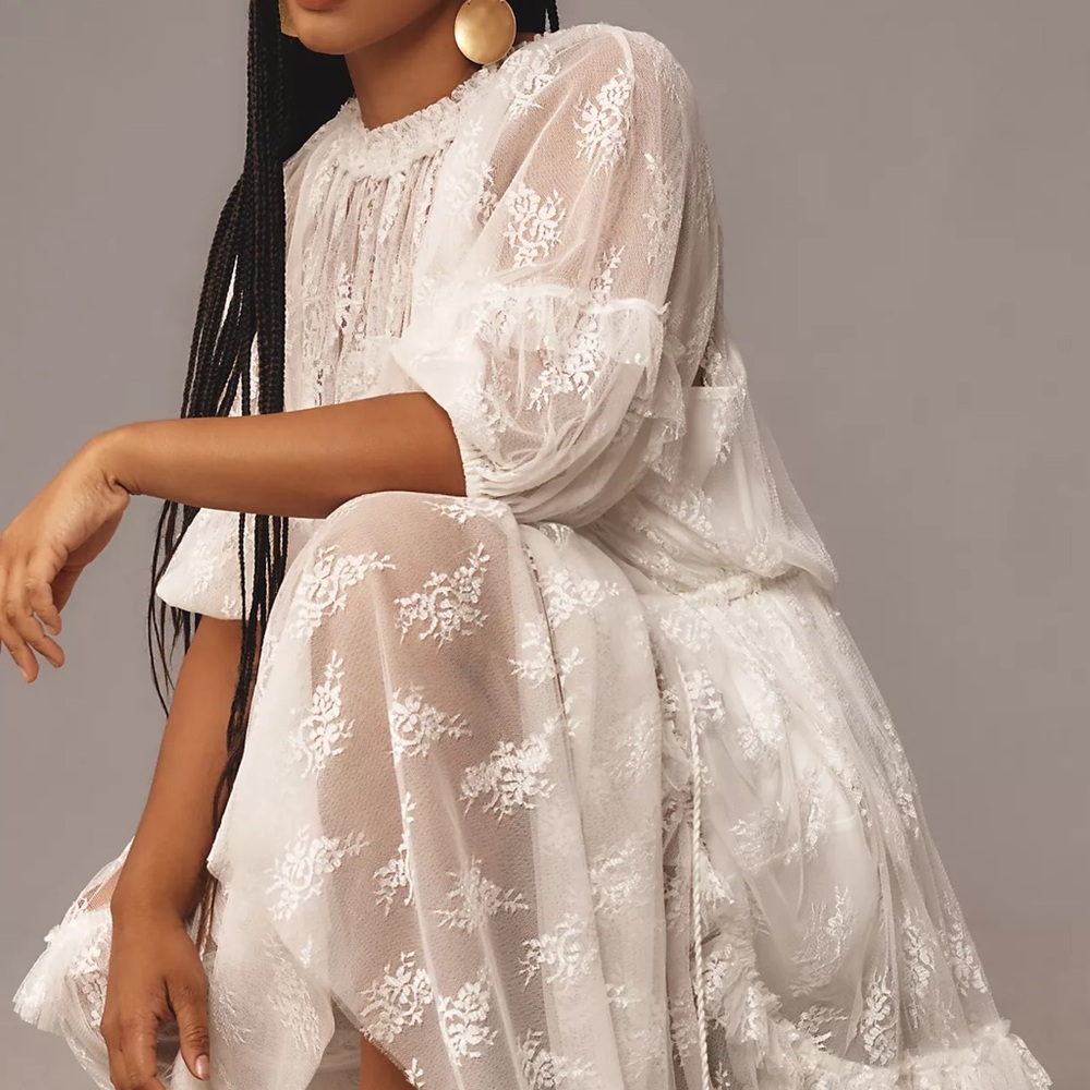 Anthropologie Let Me Be Short-Sleeve Ruffle Maxi Dress - Picture 8 of 8